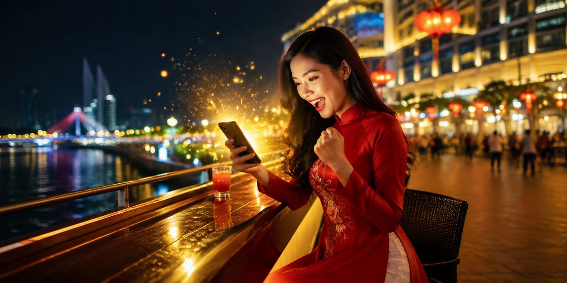 Cổ động viên theo dõi cá cược thể thao tại Đà Nẵng trong trang phục áo dài