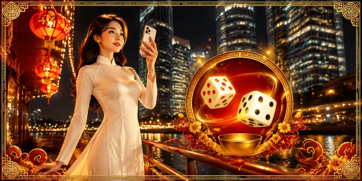 Người phụ nữ áo dài chơi tài xỉu xúc xắc tại Hà Nội