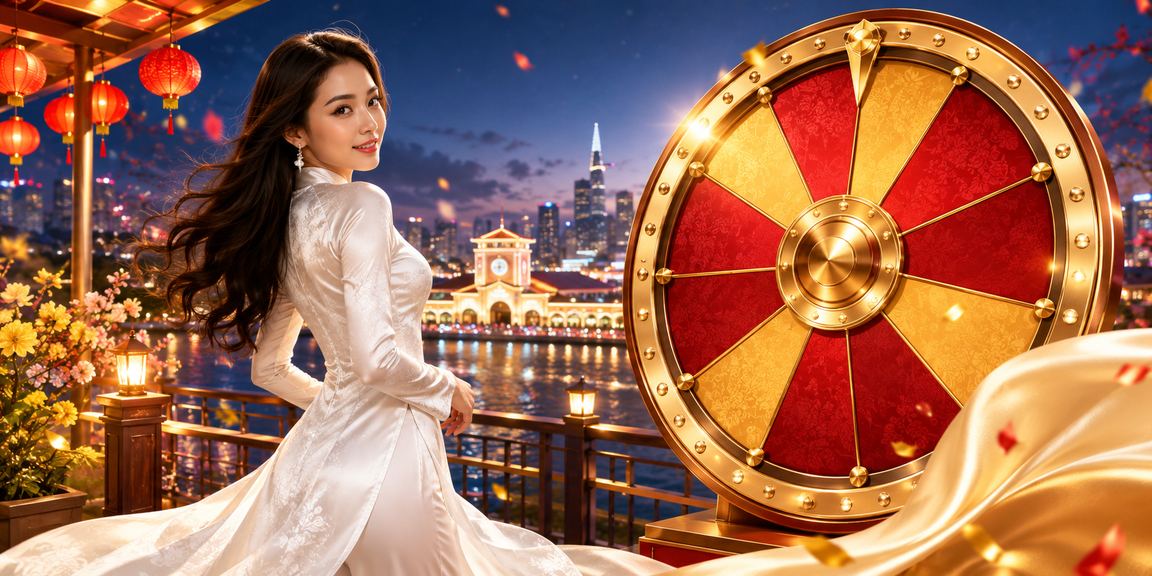 Người phụ nữ áo dài tham gia rút thăm may mắn tại casino Hồ Chí Minh